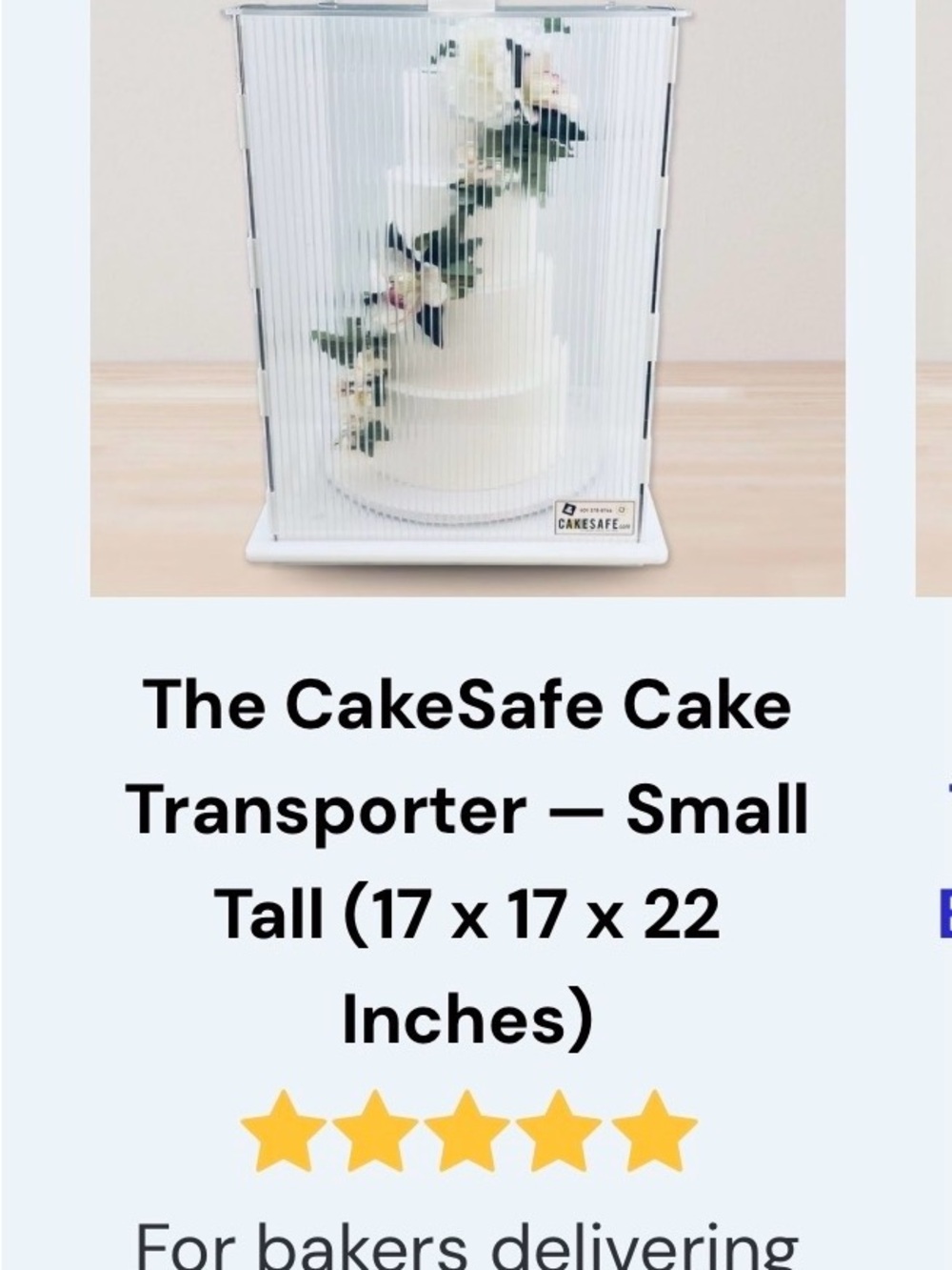 CakeSafe Small Tall Cake Transporter - Clear/White $500